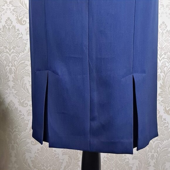 Black Label Evan-Picone Size 6 Navy Blue Pencil Skirt Kick Pleats Back Zip NWT - Picture 7 of 12